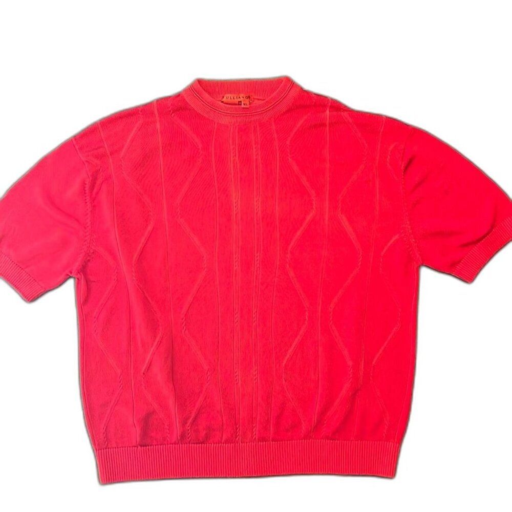 TULLIANO WOMENS VIBRANT RED XL SHORT SLEEVE SWEATER